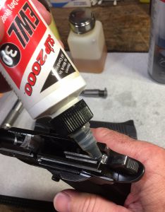 Lubricating the frame of Kimber 1911 pistol