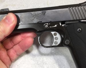 Lining up the slide and barrel linkage to reassemble Kimber 1911