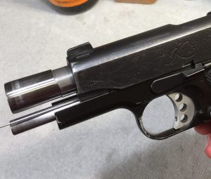 Kimber 1911 slide released on take down pin