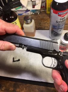 Aligning slide with the frame of Kimber 1911