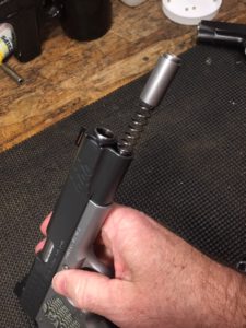 How to Disassemble a Kimber 1911- Recoil spring Tension Released