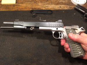 How to Disassemble a Kimber 1911- Remove the slide from the frame