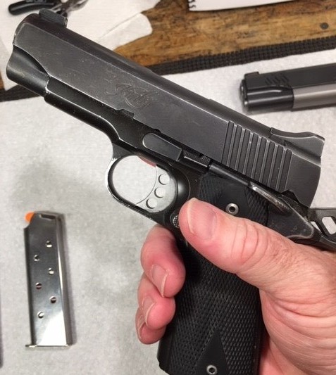 1911 Function and Safety Check-Thumb safety off and slide fully forward