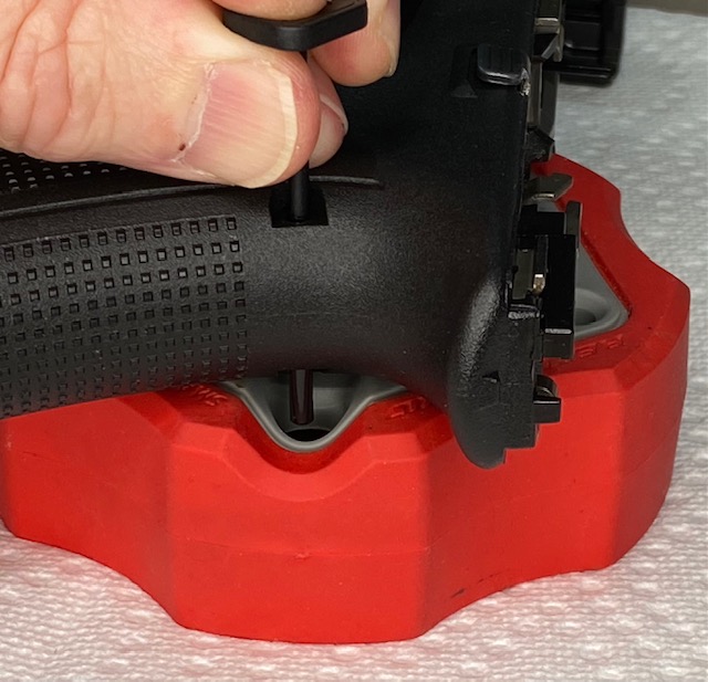When the Glock grip is properly supported, the pin will easily come out the other side
