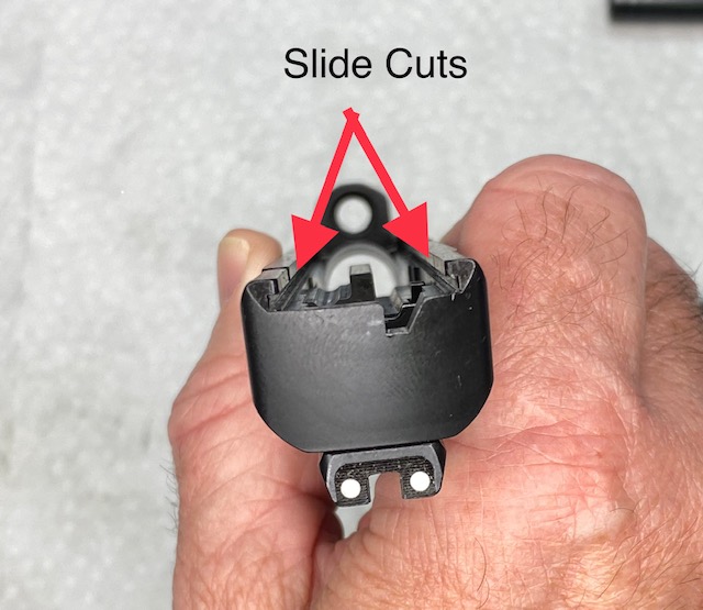 Apply a drop of oil to each slide cut and spread it along entire length