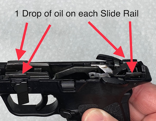 Lubrication points on the frame rails