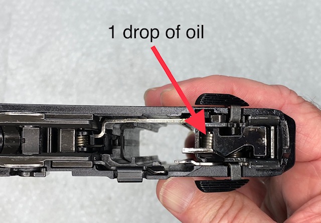 One drop of oil into the hammer & trigger assembly