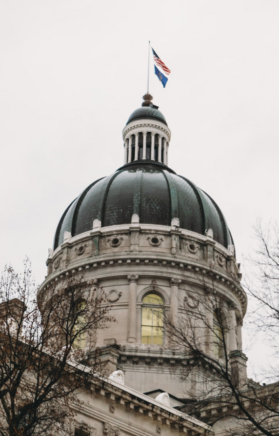 State of Indiana Capitol Building Flag