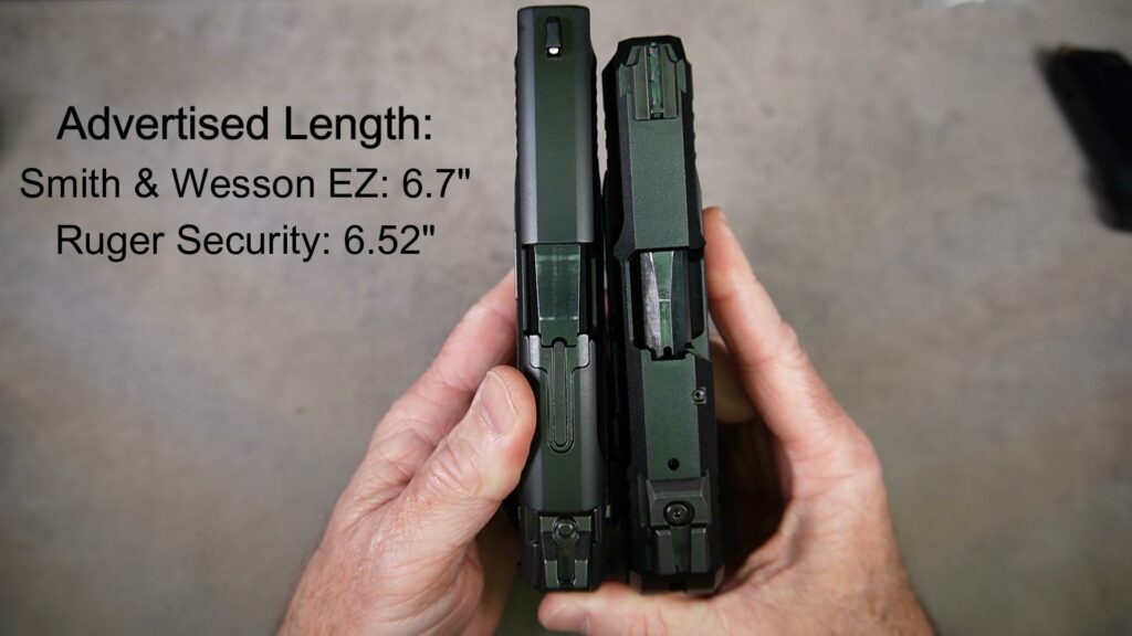 Ruger Security 380 vs Shield 380EZ length comparison