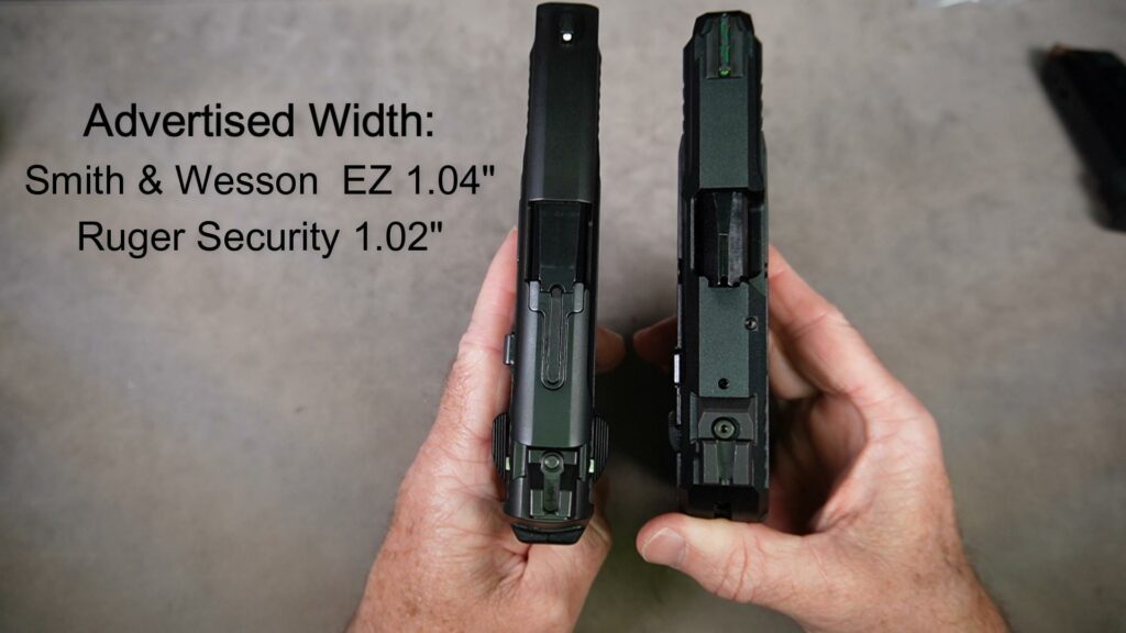 Ruger Security 380 vs Shield 380EZ width comparison