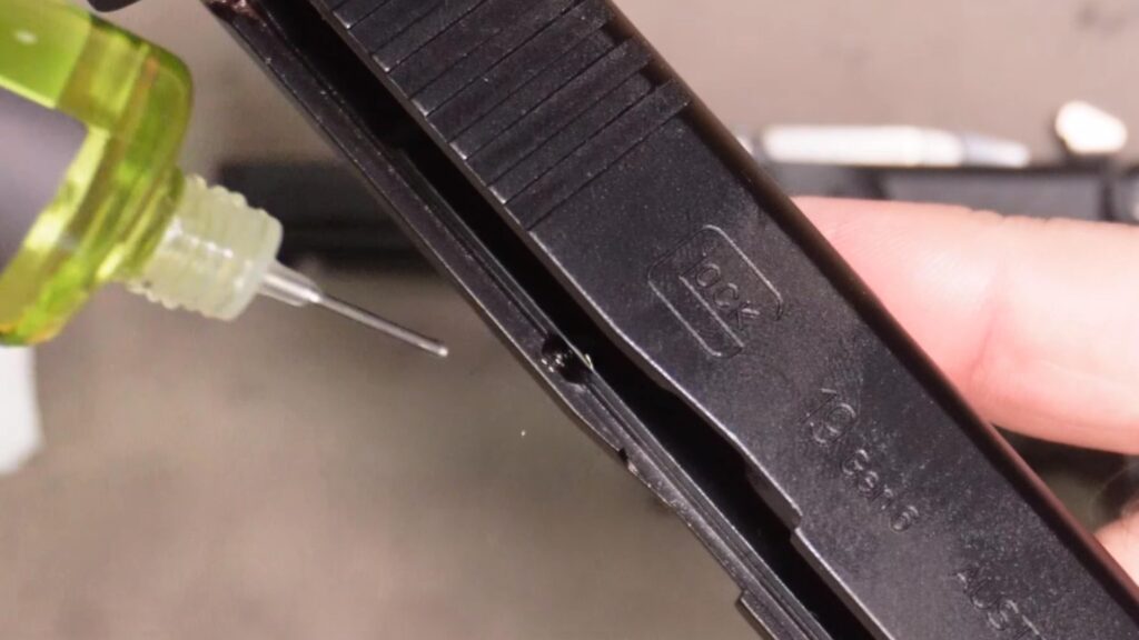 Apply one drop of oil or CLP to each slide cut