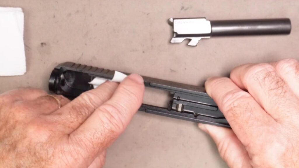 Also coat the inside top of the slide